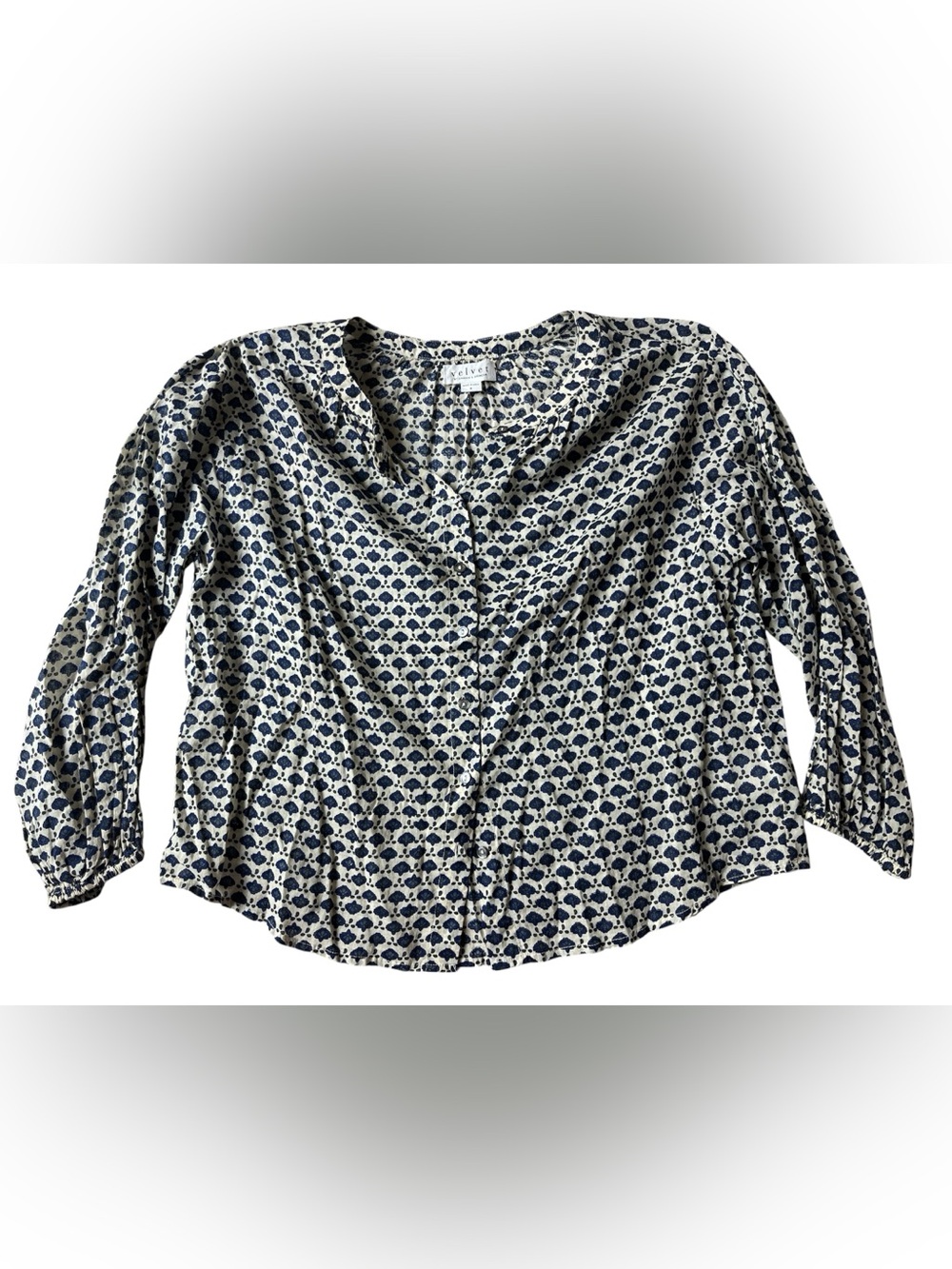 VELVET BY GRAHAM & SPENCER 100% COTTON FLORAL BLOUSE WOMENS SMALL